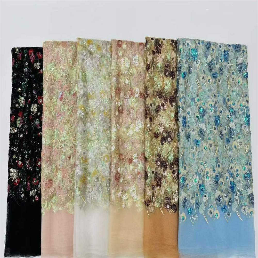 Beaded Tulle Fabric - 5 Yards | COD LIL9040
