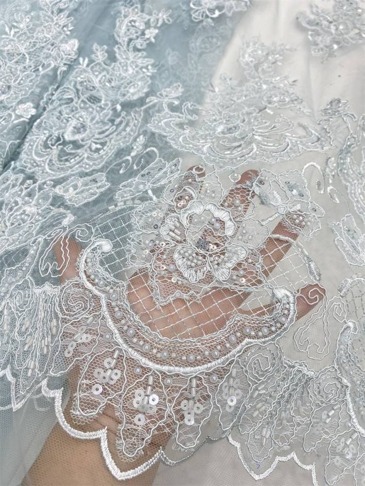 Beaded Tulle Fabric - 5 Yards | COD LIL9042