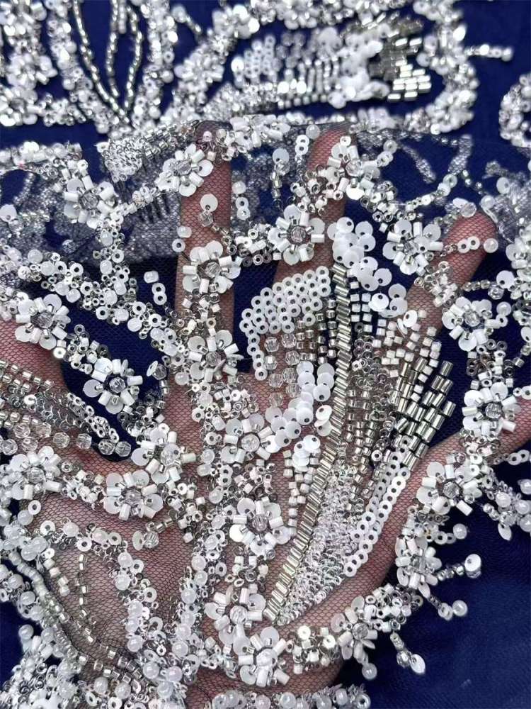 Beaded Tulle Fabric - 5 Yards | COD LIL9034