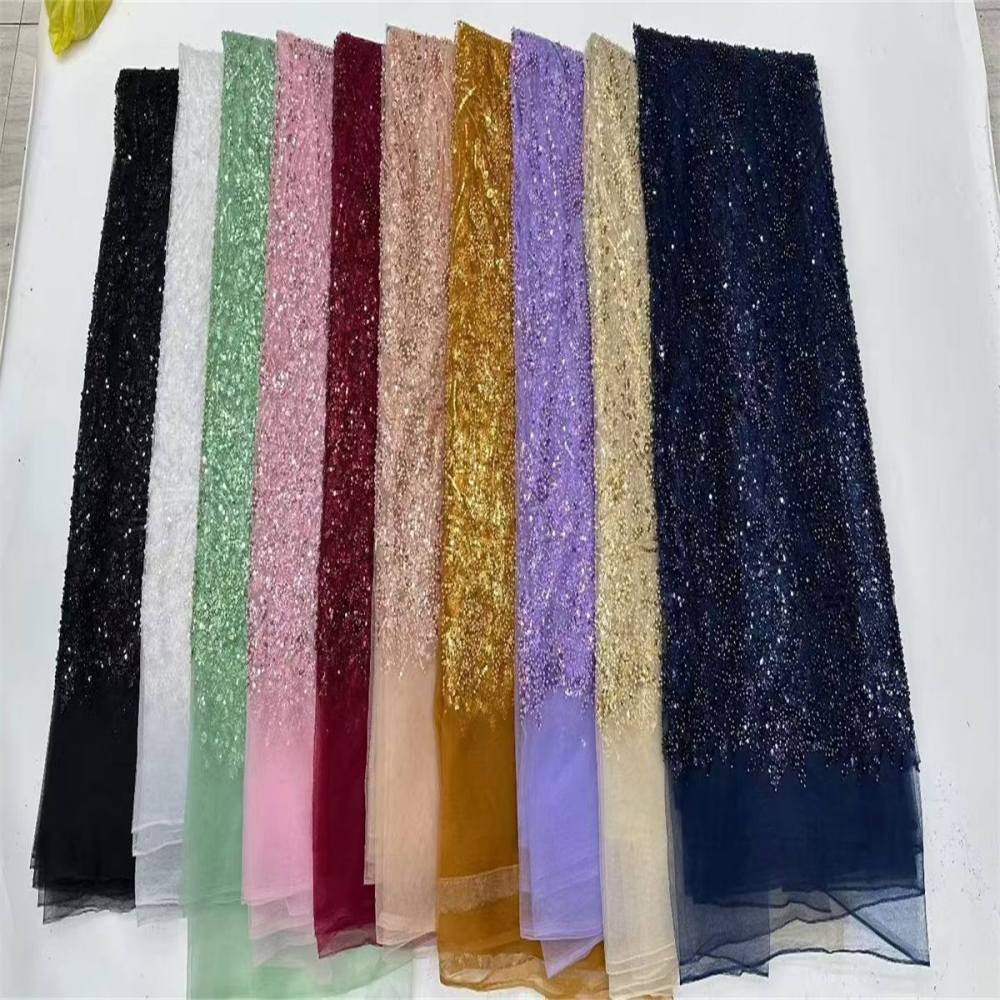 Beaded Tulle Fabric - 5 Yards | COD LIL9037