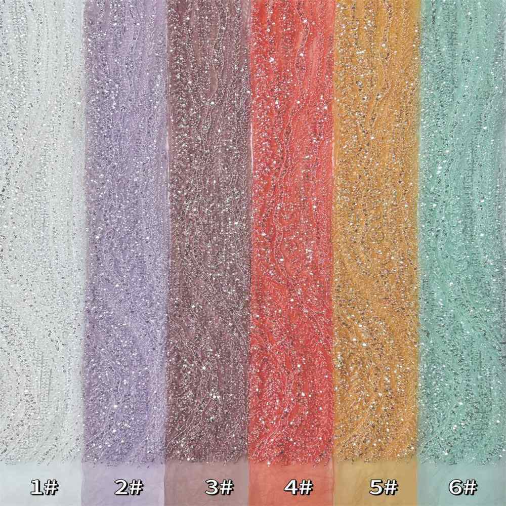 Beaded Tulle Fabric - 5 Yards | COD LIL9043