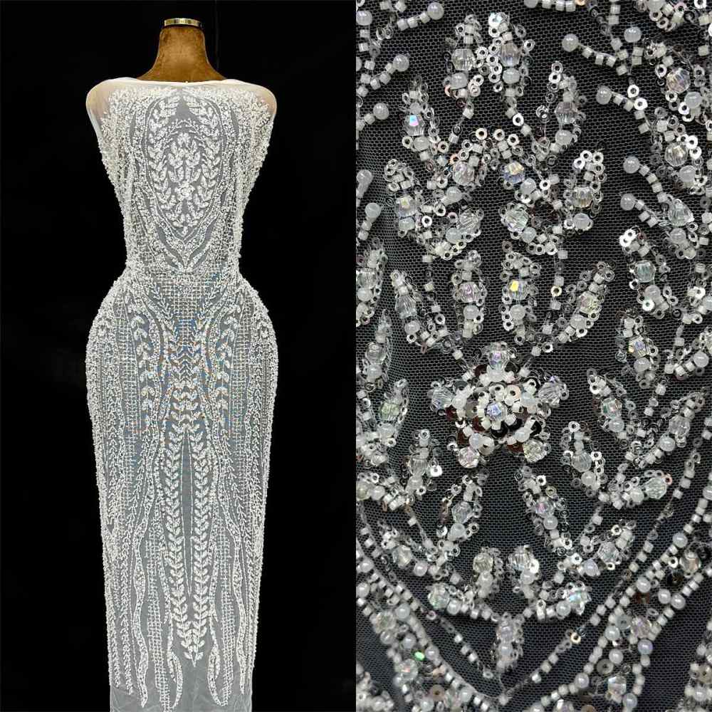 Beaded Tulle Fabric - 5 Yards | COD LIL9043