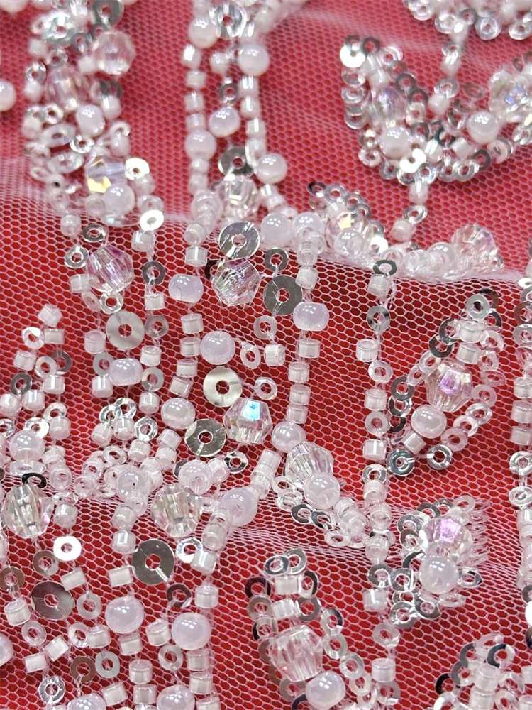Beaded Tulle Fabric - 5 Yards | GID LIL9043