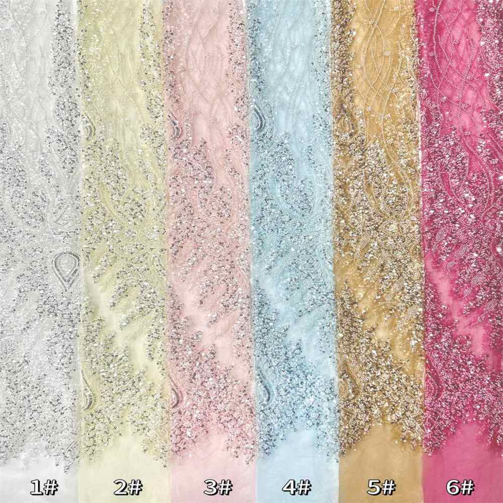 Beaded Tulle Fabric - 5 Yards | COD LIL9046