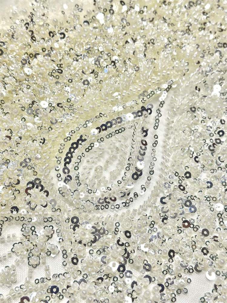 Beaded Tulle Fabric - 5 Yards | COD LIL9046