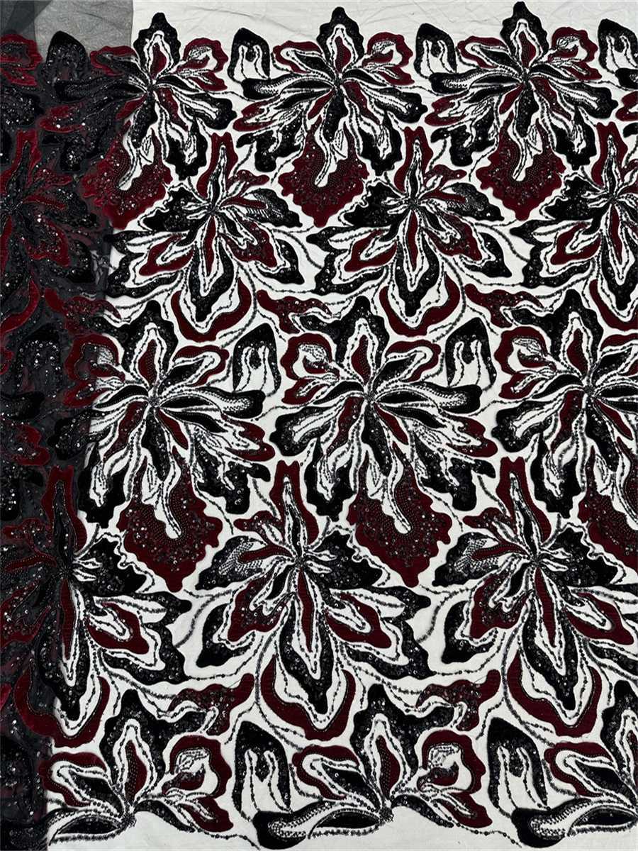 Beaded Tulle 3D Floral Fabric - 5 Yards | COD LIL3024