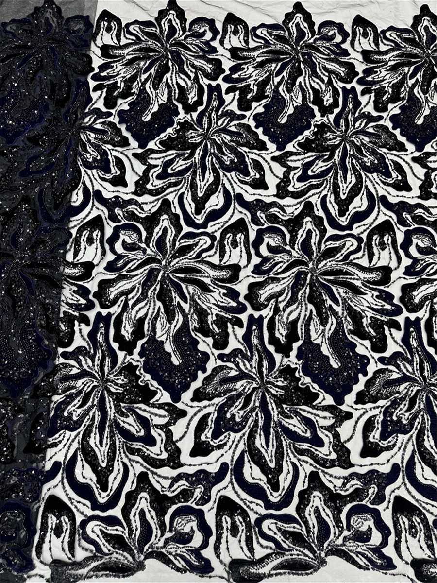 Beaded Tulle 3D Floral Fabric - 5 Yards | COD LIL3024