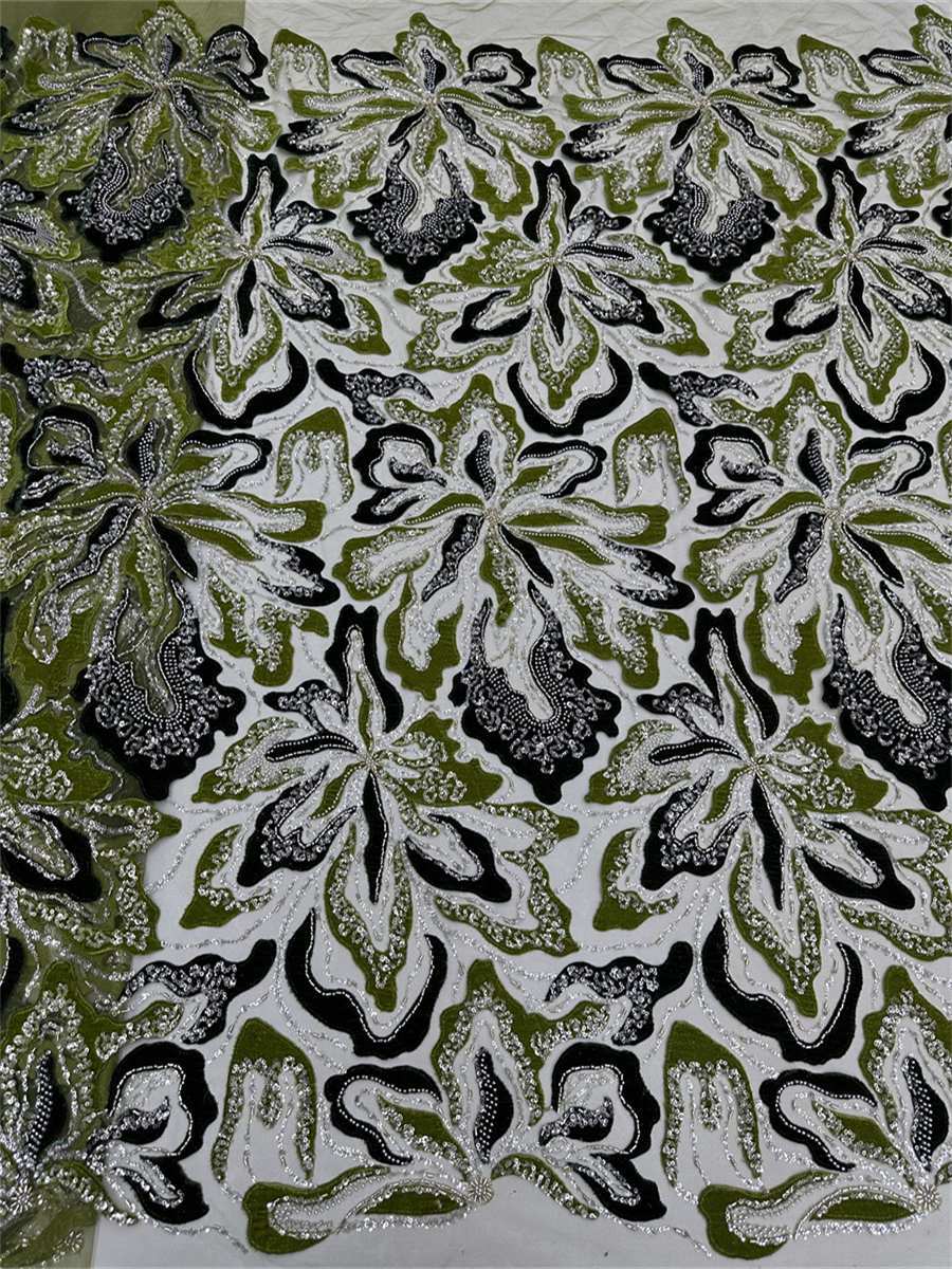 Beaded Tulle 3D Floral Fabric - 5 Yards | COD LIL3024