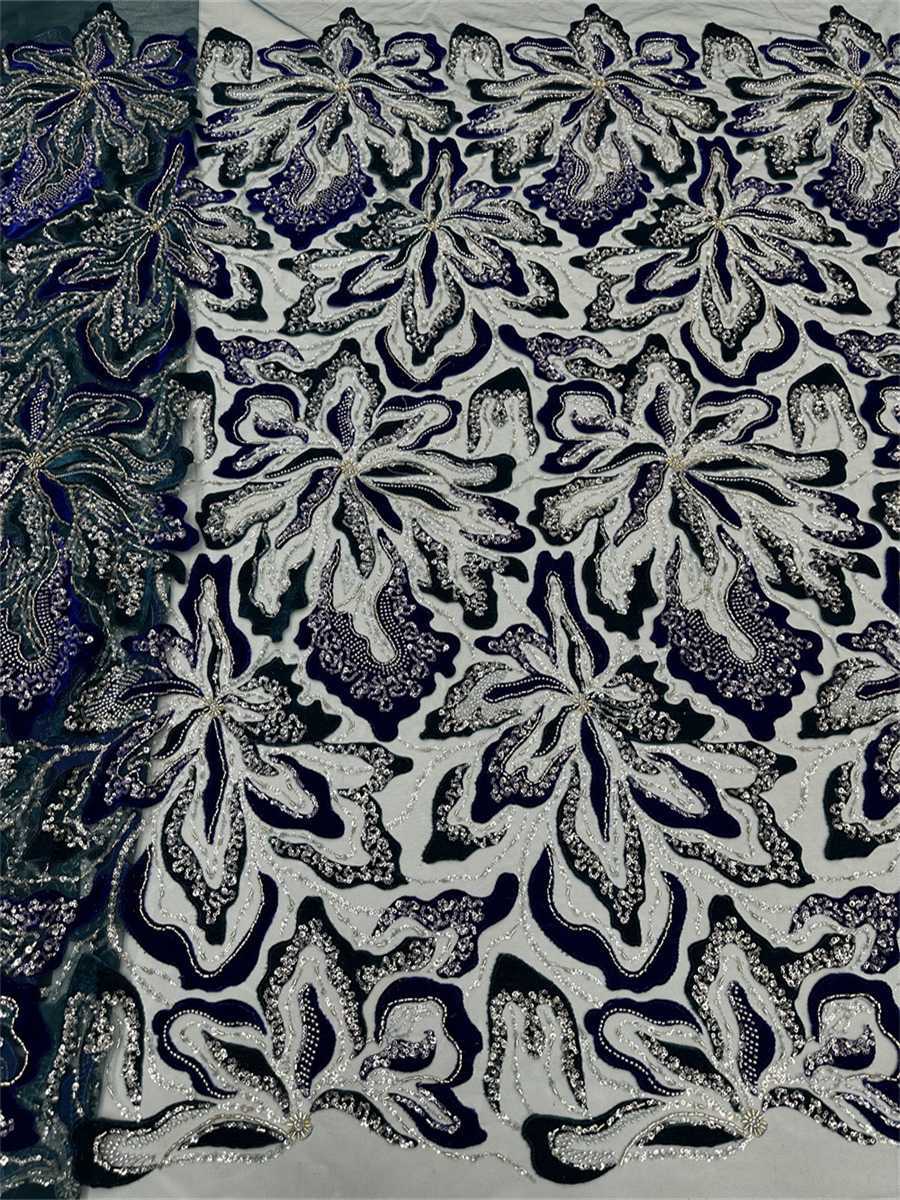 Beaded Tulle 3D Floral Fabric - 5 Yards | COD LIL3024