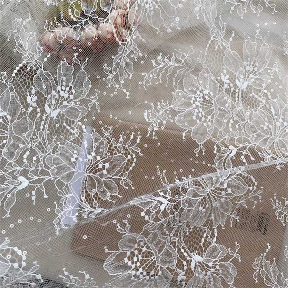 5 Yards Sequin Chantilly Lace Fabric – Luxury Wedding, Bridal, Party Gown and Evening Dress Material | Love in Lace | NO. TLF007