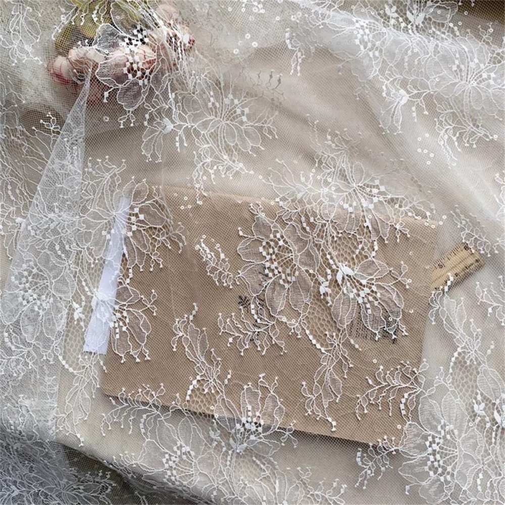 5 Yards Sequin Chantilly Lace Fabric – Luxury Wedding, Bridal, Party Gown and Evening Dress Material | Love in Lace | NO. TLF007