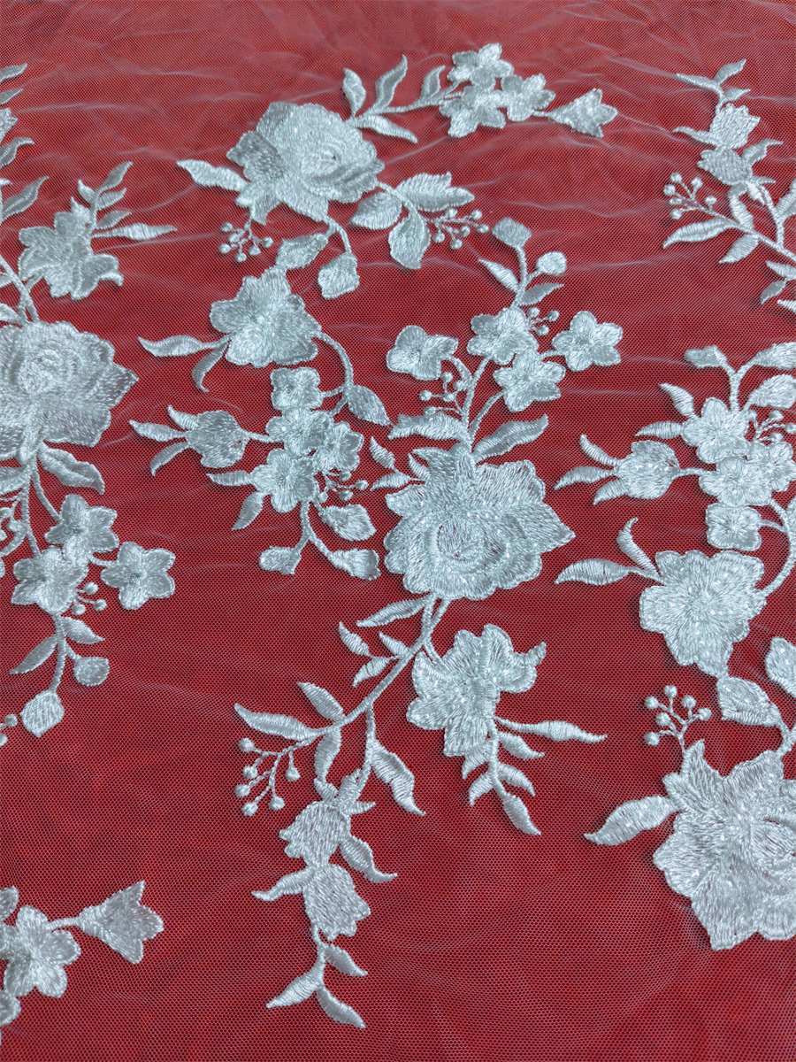 Bridal Lace Applique - 2 Pieces - Embroidered Sequin Wedding Lace Applique