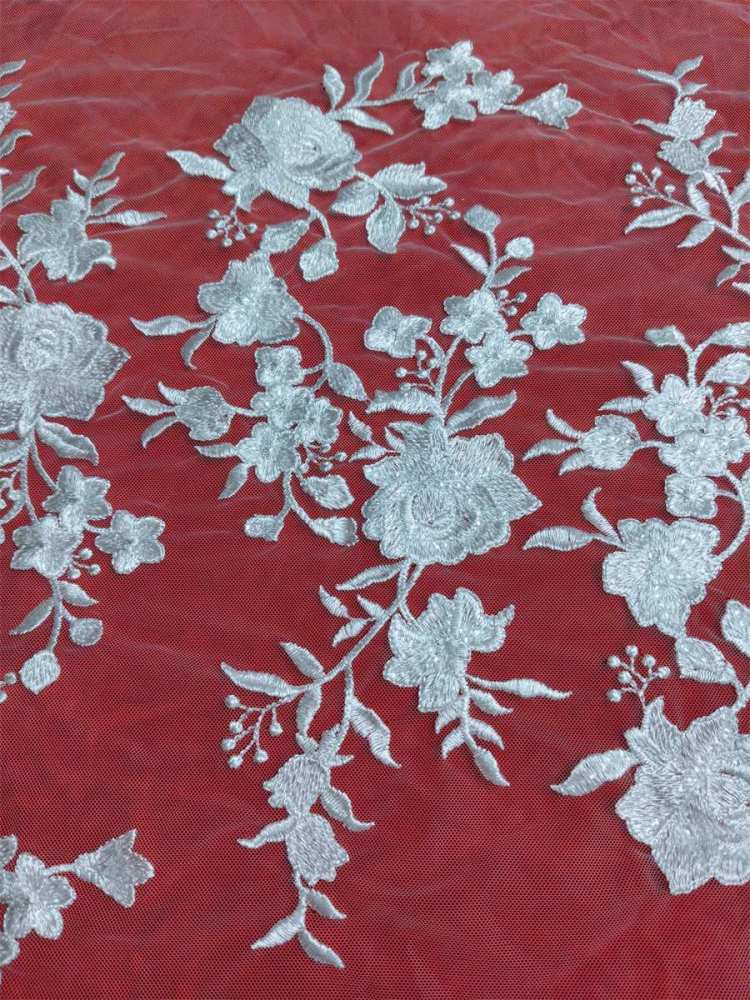 Bridal Lace Applique - 2 Pieces - Embroidered Sequin Wedding Lace Applique
