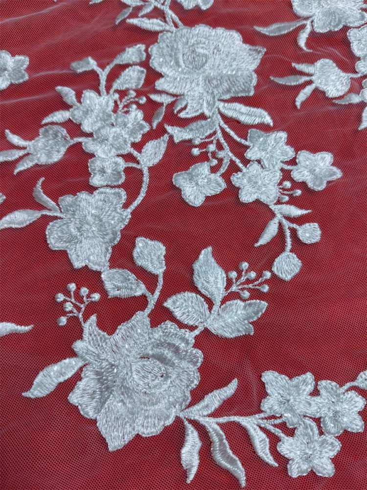 Bridal Lace Applique - 2 Pieces - Embroidered Sequin Wedding Lace Applique