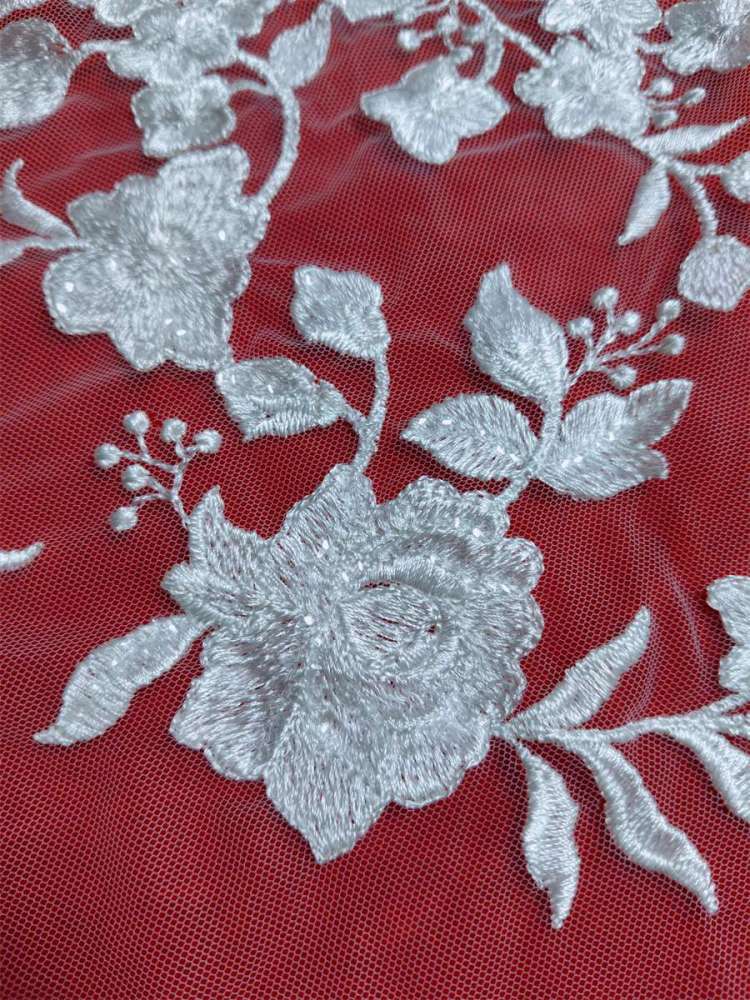 Bridal Lace Applique - 2 Pieces - Embroidered Sequin Wedding Lace Applique