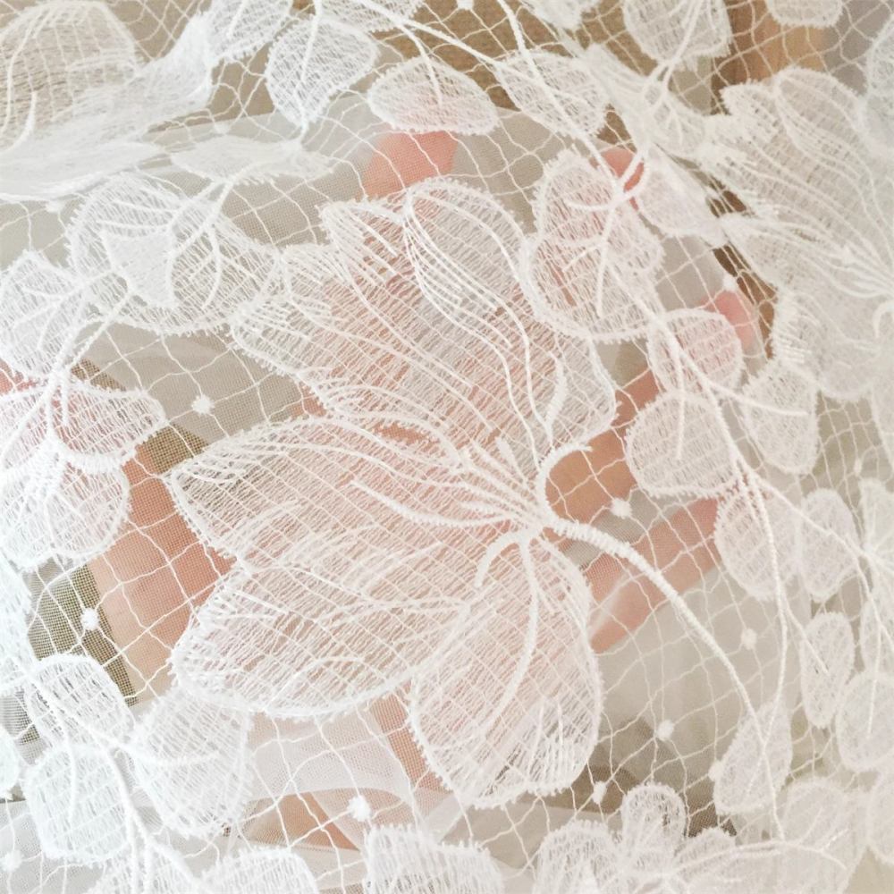 1 Yard Guipure Bridal Lace Fabric SX019
