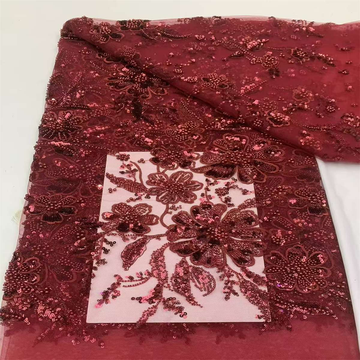 Beaded Tulle Fabric - 5 Yards | JX499