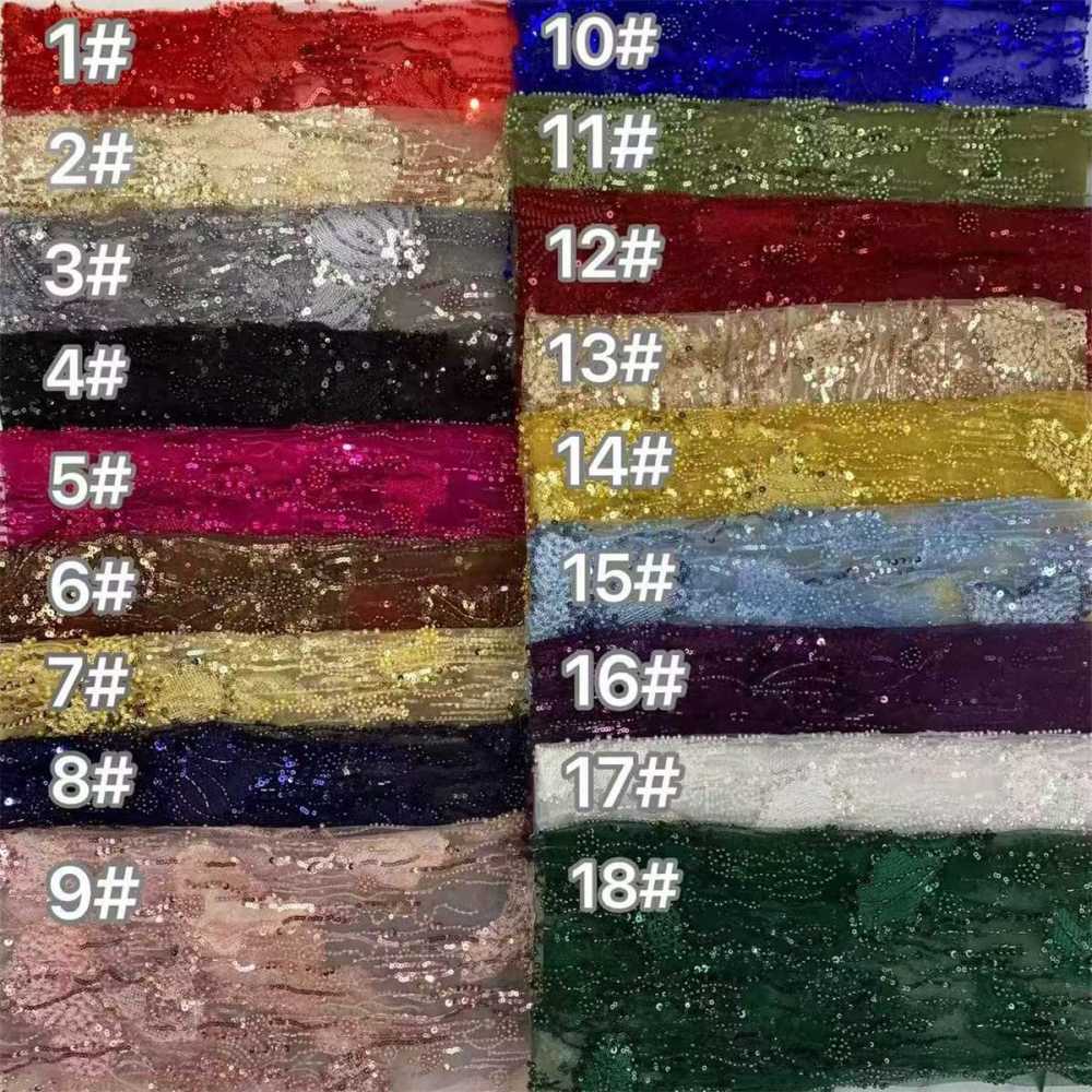 Beaded Tulle Fabric - 5 Yards | JX500