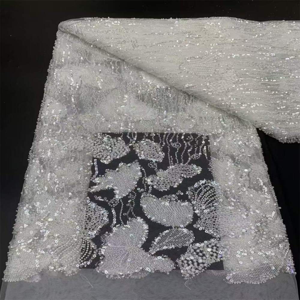 Beaded Tulle Fabric - 5 Yards | JX500