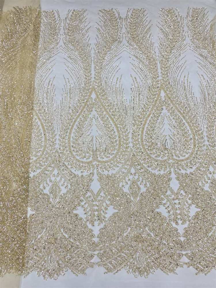 Beaded Tulle Fabric - 5 Yards | JX503
