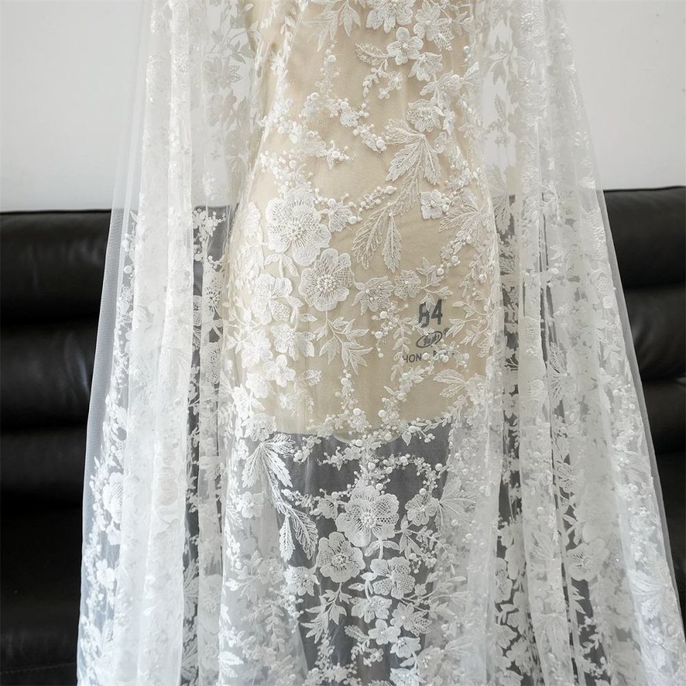 Wedding Lace Fabric - 1 Yard | JZQ027