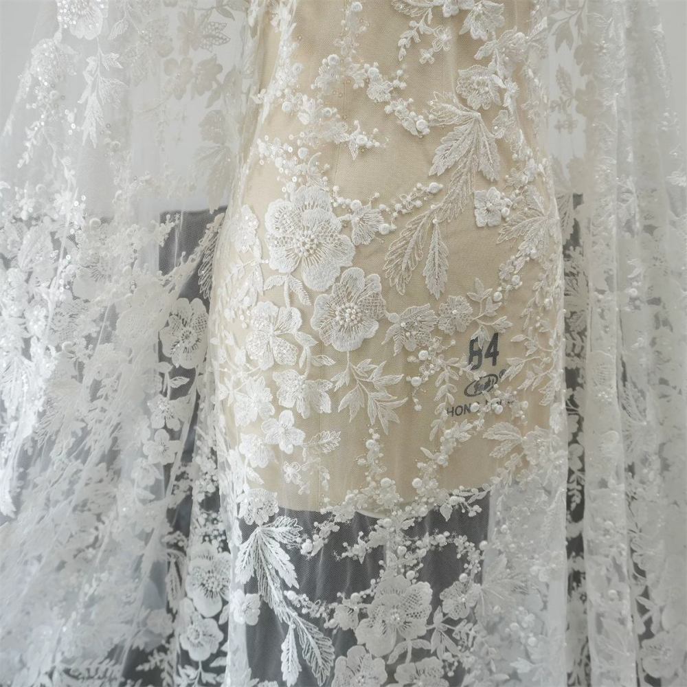 Wedding Lace Fabric - 1 Yard | JZQ027
