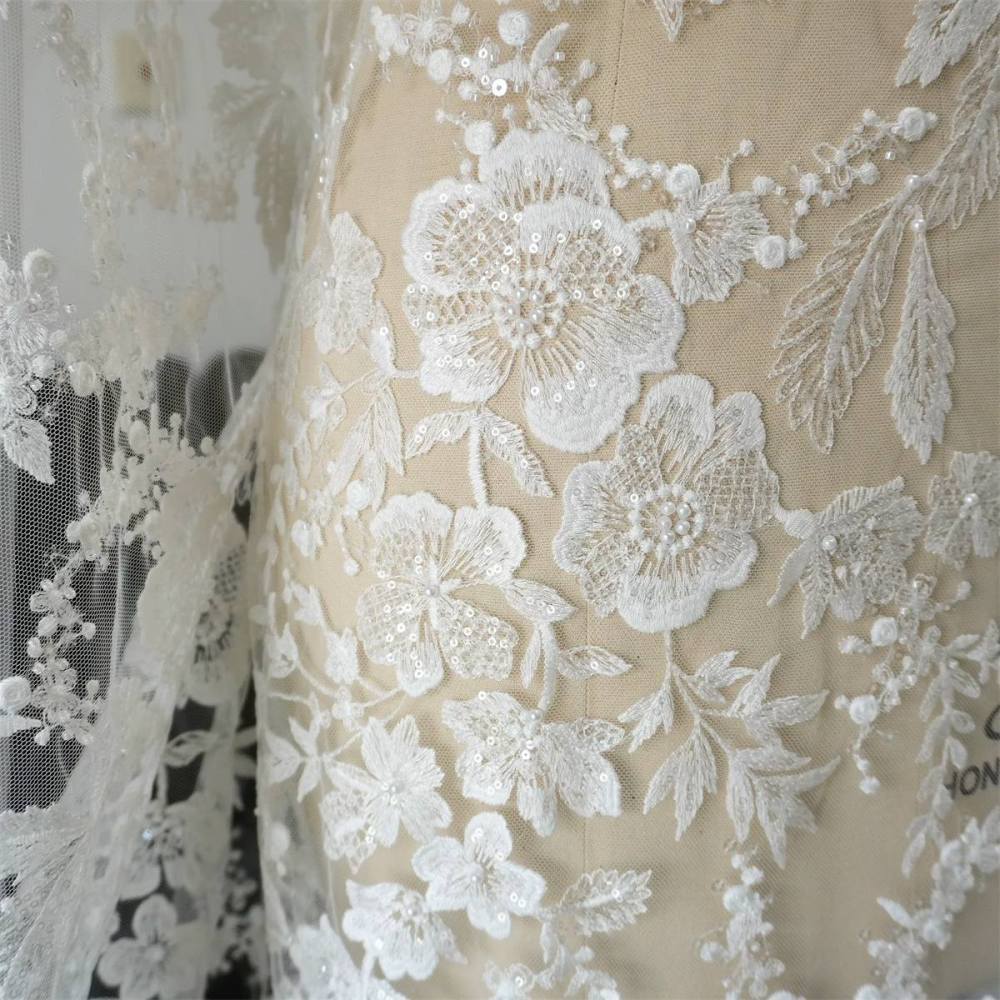 Wedding Lace Fabric - 1 Yard | JZQ027