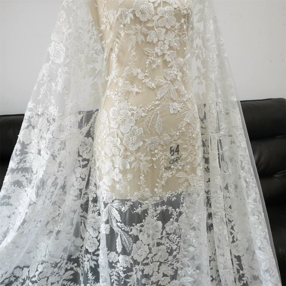 Wedding Lace Fabric - 1 Yard | JZQ027
