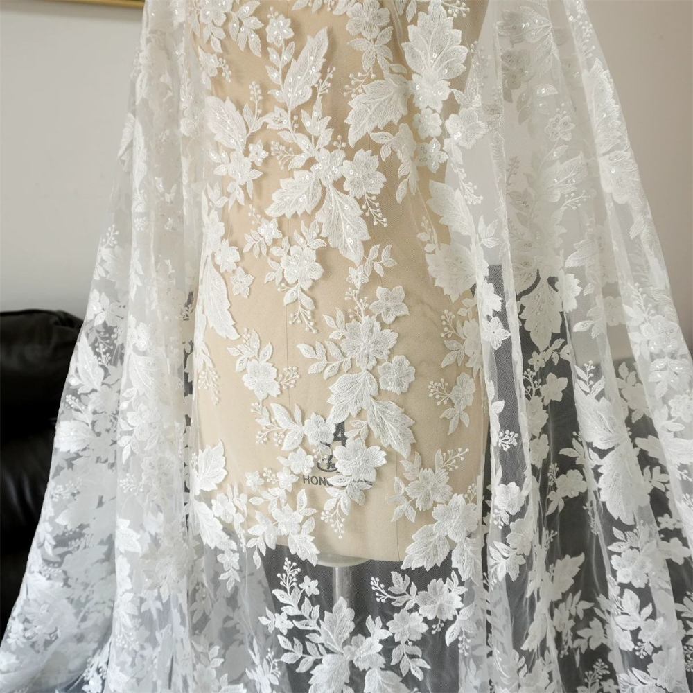 Wedding Lace Fabric - 1 Yard | JZQ029