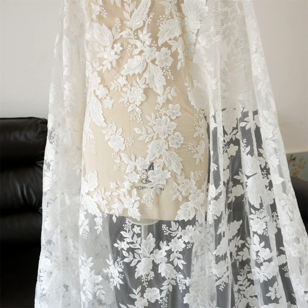 Wedding Lace Fabric - 1 Yard | JZQ029