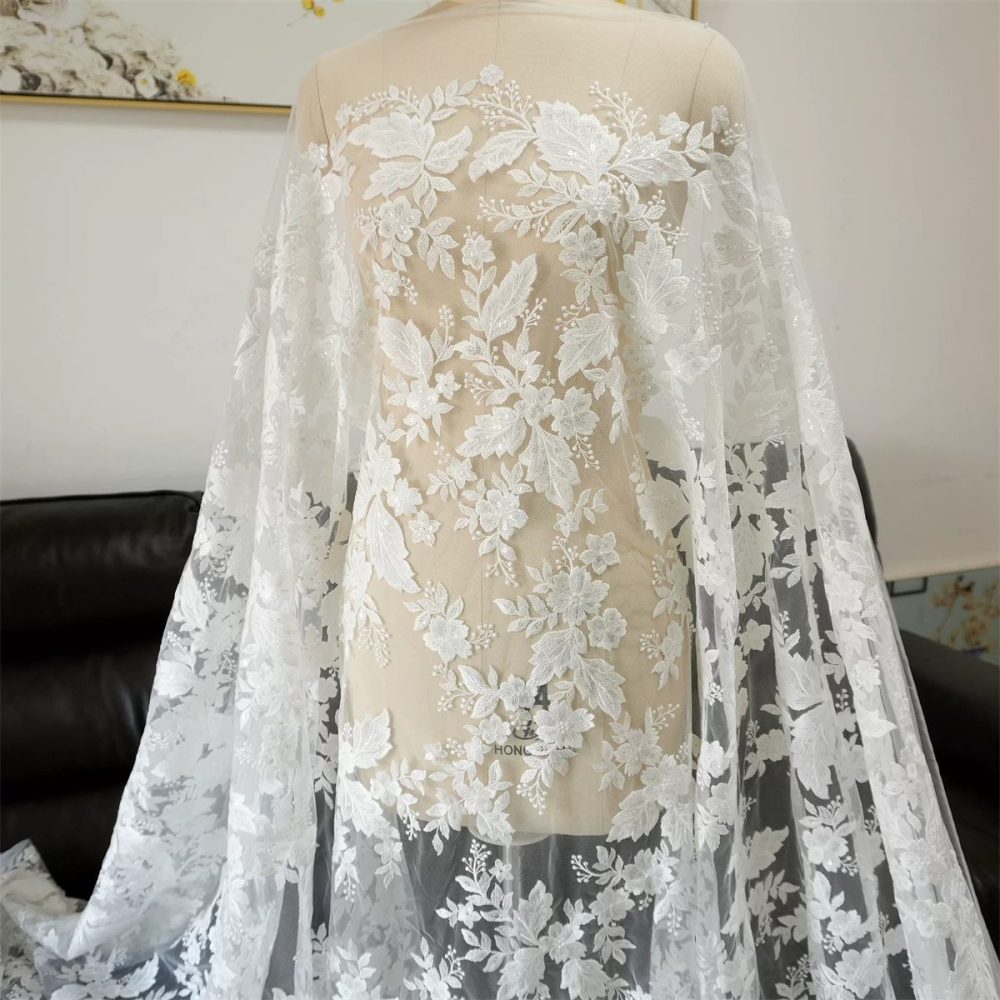 Wedding Lace Fabric - 1 Yard | JZQ029