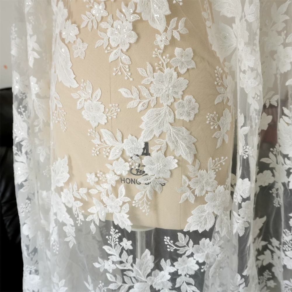 Wedding Lace Fabric - 1 Yard | JZQ029