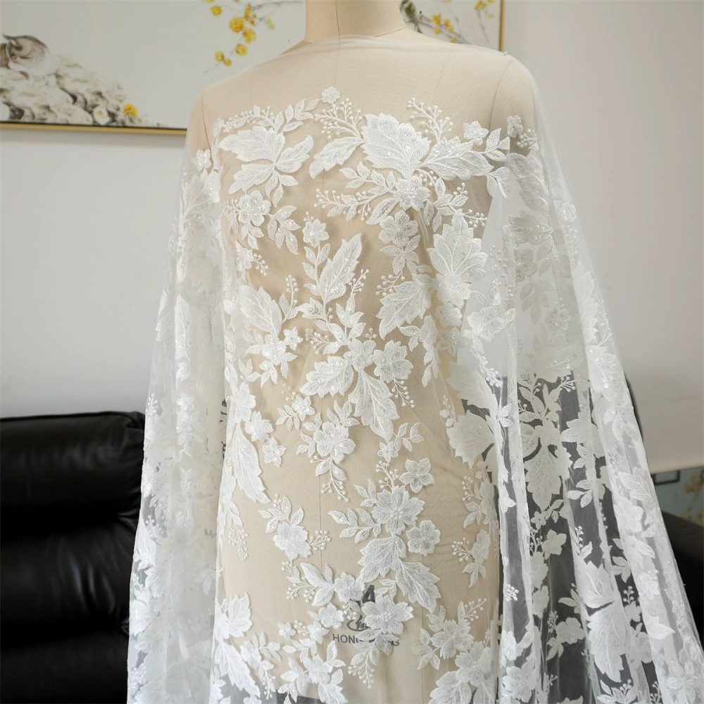 Wedding Lace Fabric - 1 Yard | JZQ029