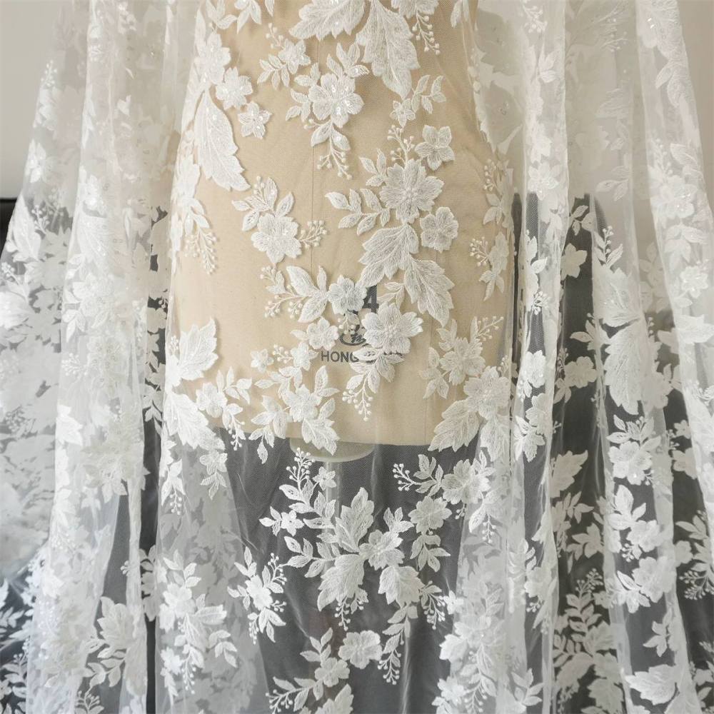Wedding Lace Fabric - 1 Yard | JZQ029