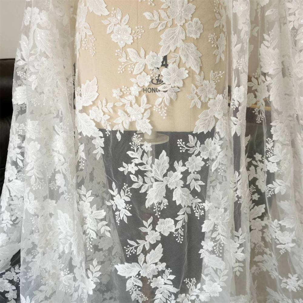 Wedding Lace Fabric - 1 Yard | JZQ029