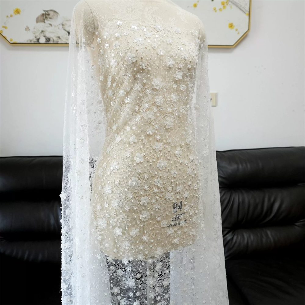 Wedding Lace Fabric - 1 Yard | JZQ030