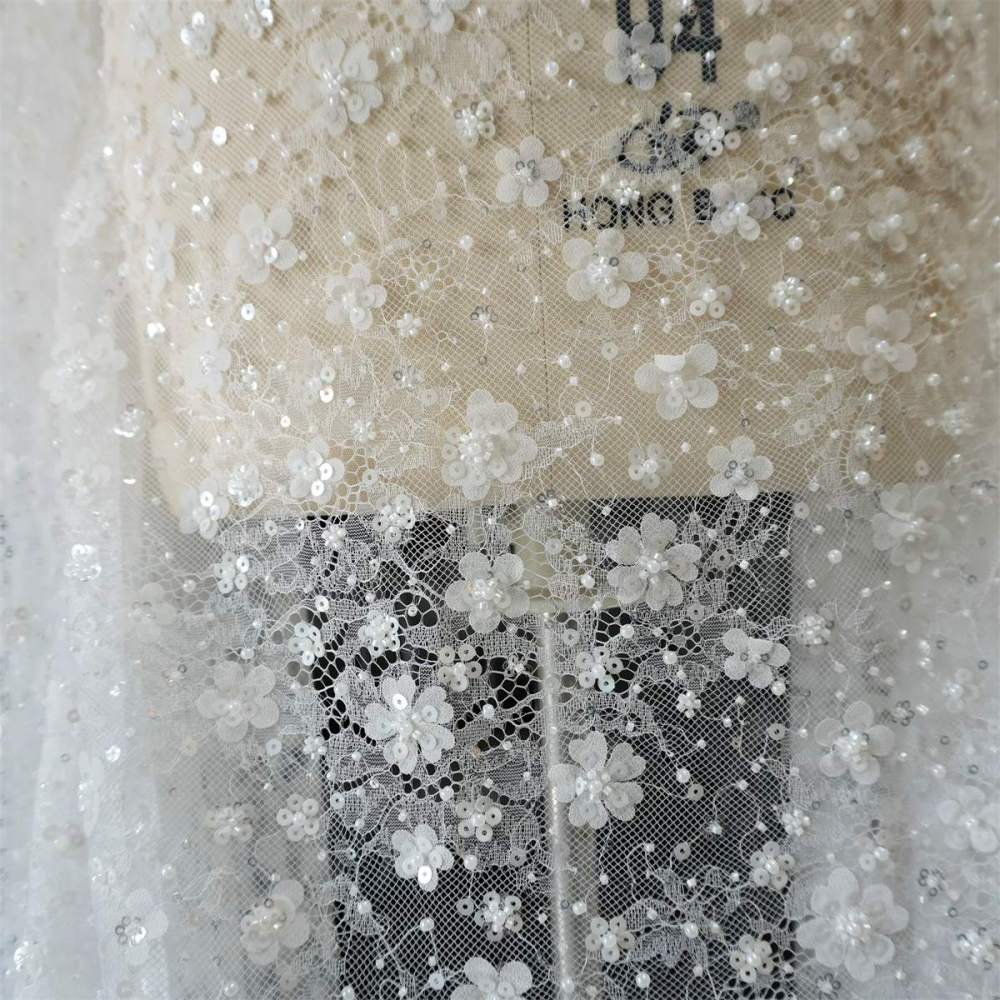 Wedding Lace Fabric - 1 Yard | JZQ030