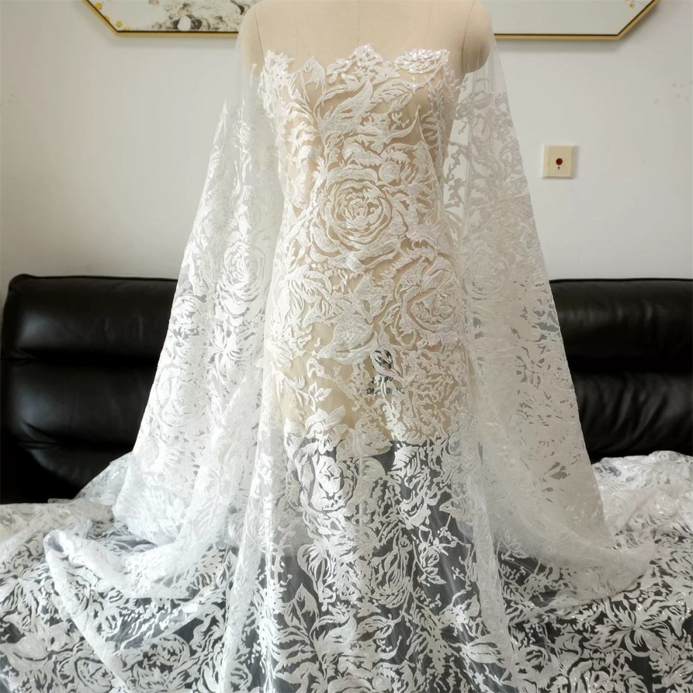 Wedding Lace Fabric - 1 Yard | JZQ031