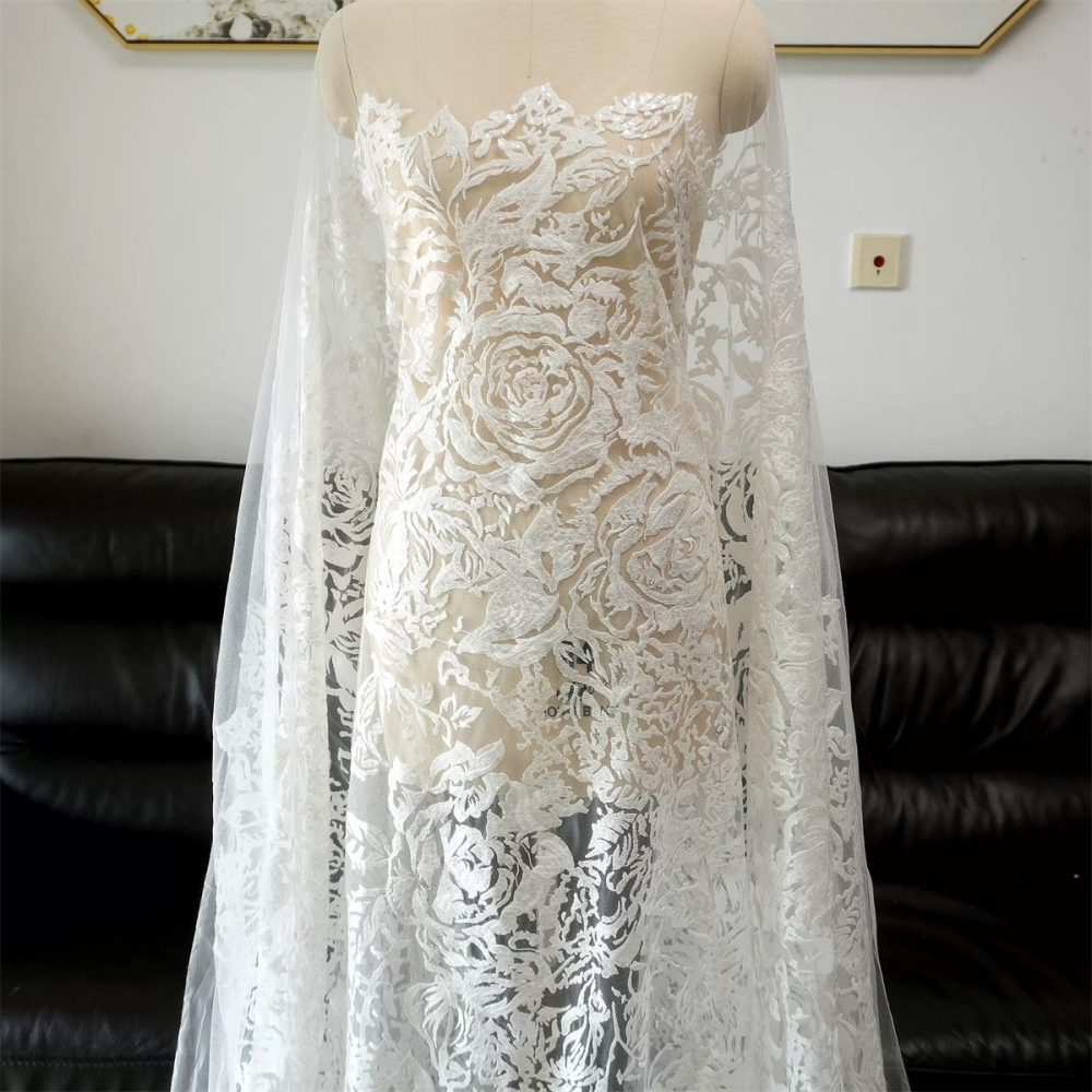 Wedding Lace Fabric - 1 Yard | JZQ031