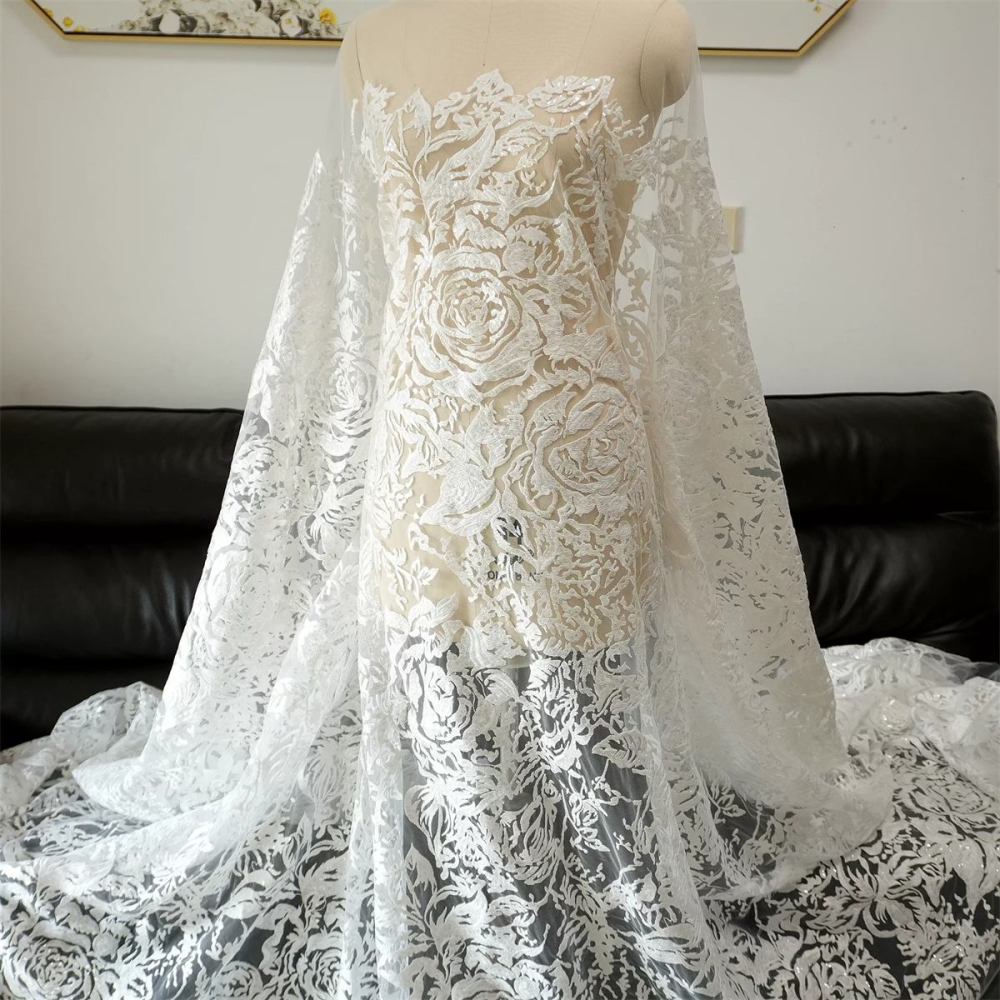 Wedding Lace Fabric - 1 Yard | JZQ031