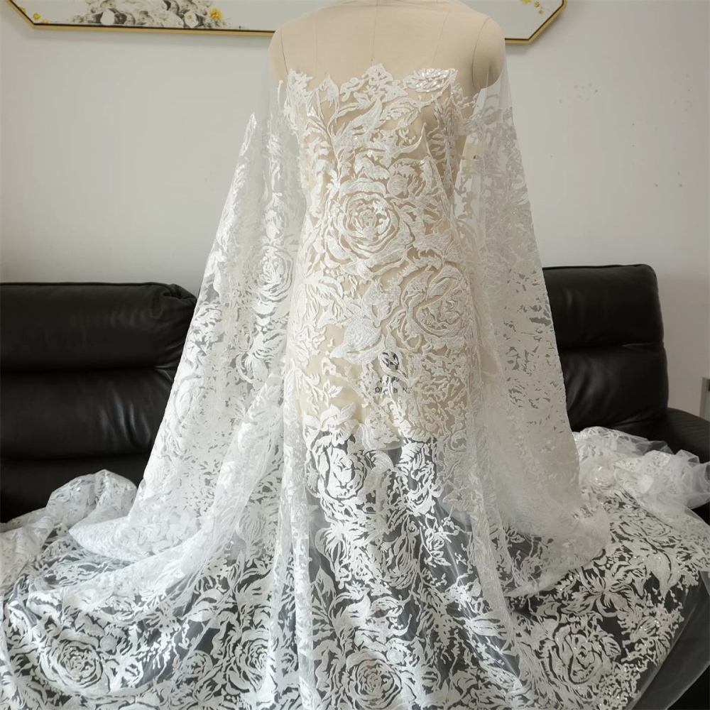Wedding Lace Fabric - 1 Yard | JZQ031