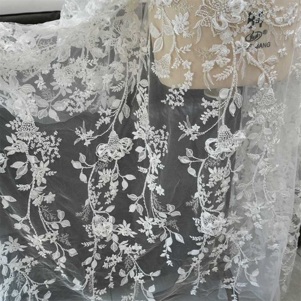 Wedding Lace Fabric - 1 Yard | JZQ033