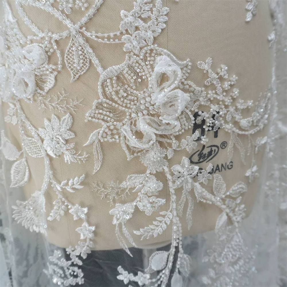 Wedding Lace Fabric - 1 Yard | JZQ033