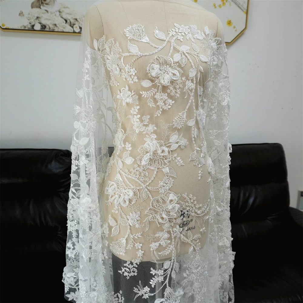 Wedding Lace Fabric - 1 Yard | JZQ033