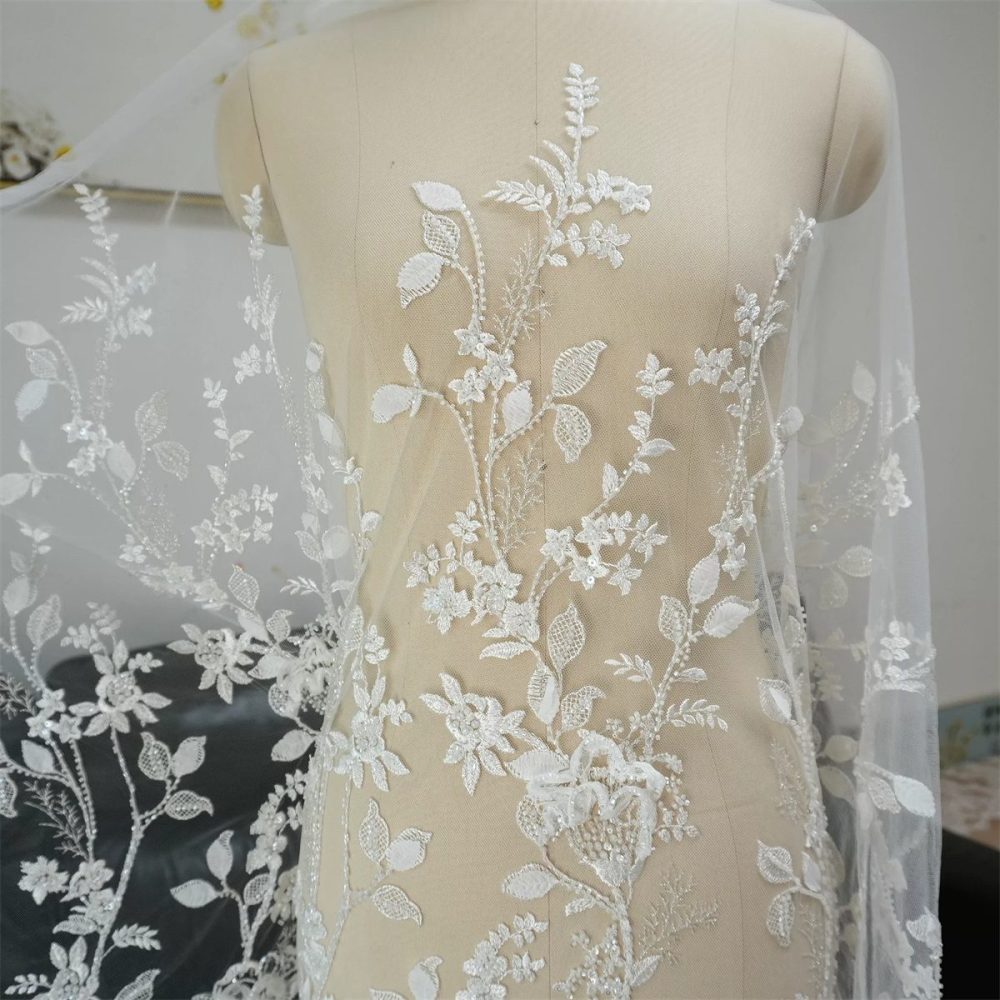 Wedding Lace Fabric - 1 Yard | JZQ033