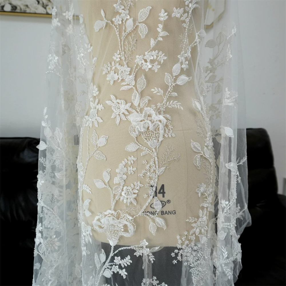 Wedding Lace Fabric - 1 Yard | JZQ033