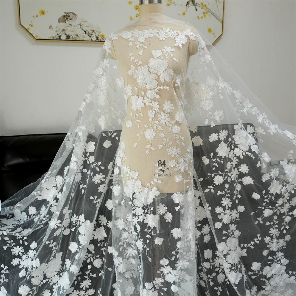 Wedding Lace Fabric - 1 Yard | JZQ035