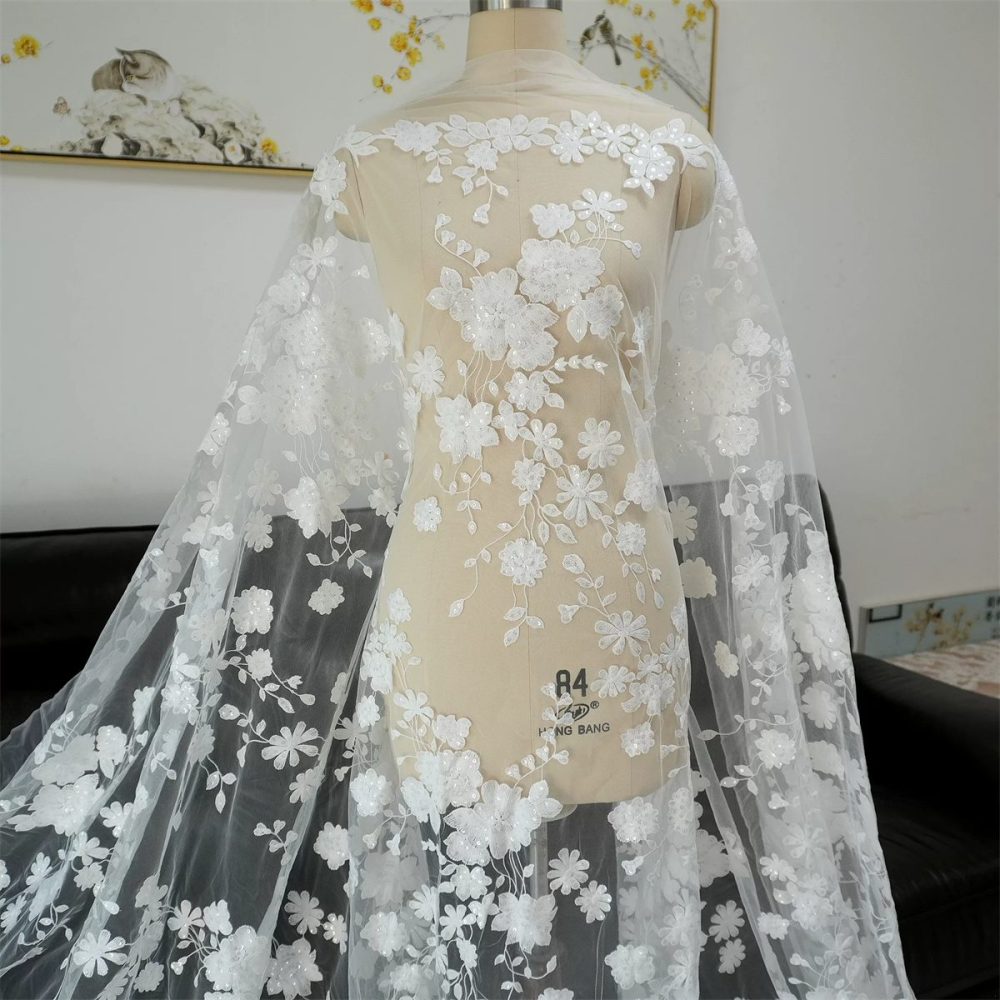 Wedding Lace Fabric - 1 Yard | JZQ035