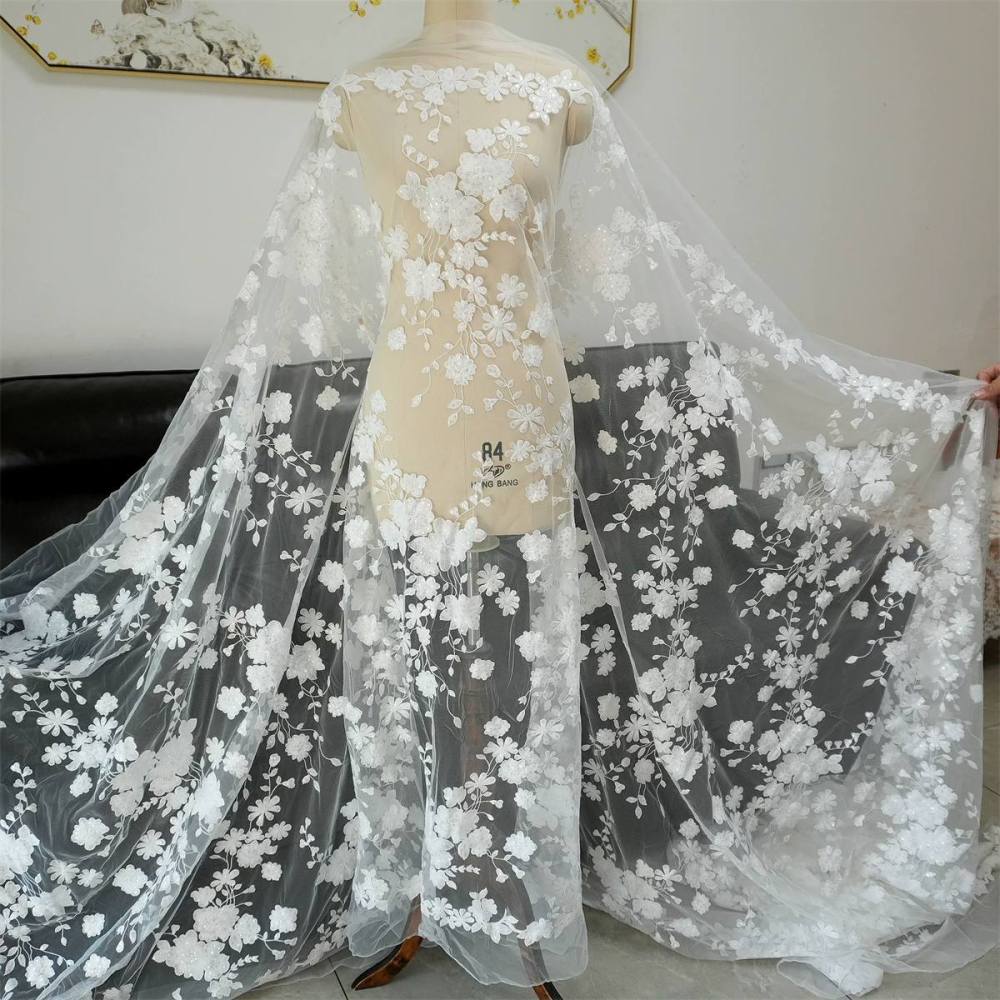 Wedding Lace Fabric - 1 Yard | JZQ035