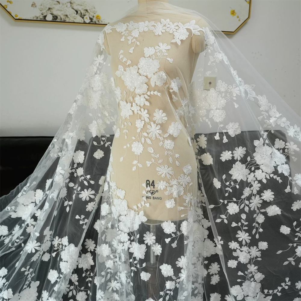 Wedding Lace Fabric - 1 Yard | JZQ035